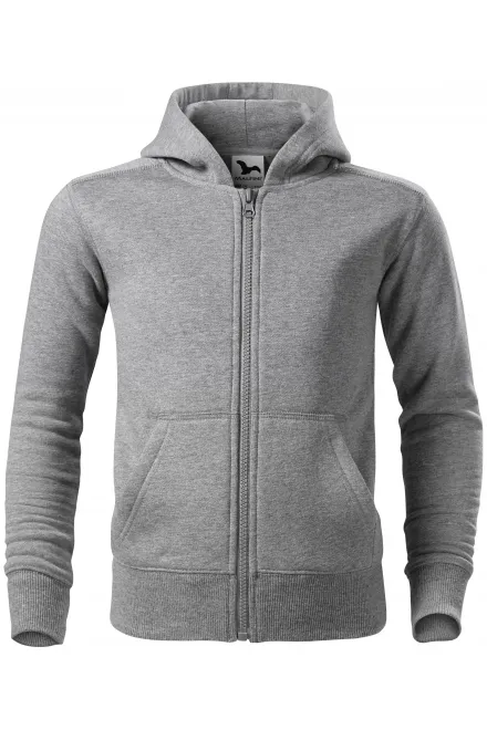 Детски суичър с качулка - тъмно сив мрамор, 146 см / 10 години