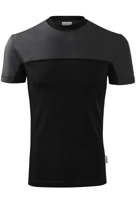 Двуцветна памучна тениска - абанос сиво, M