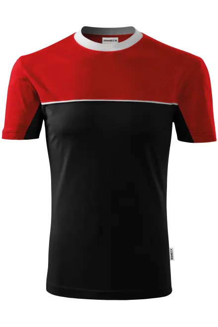 Двуцветна памучна тениска - черен, M