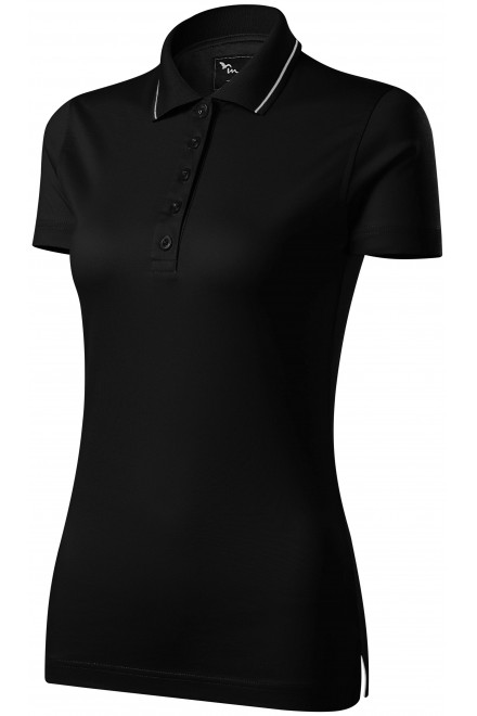 Елегантна дамска риза с поло, черен, дамски поло тениски