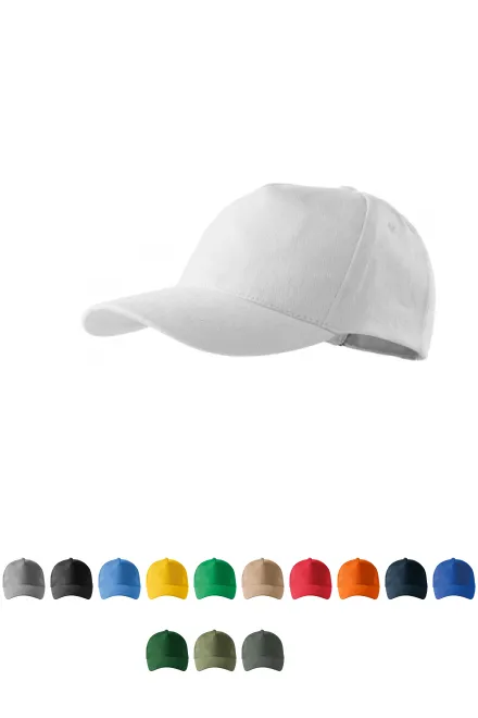 5-панелна памучна капачка, Бял