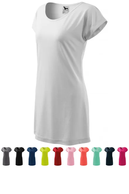 Дамска дълга тениска / рокля, Бял