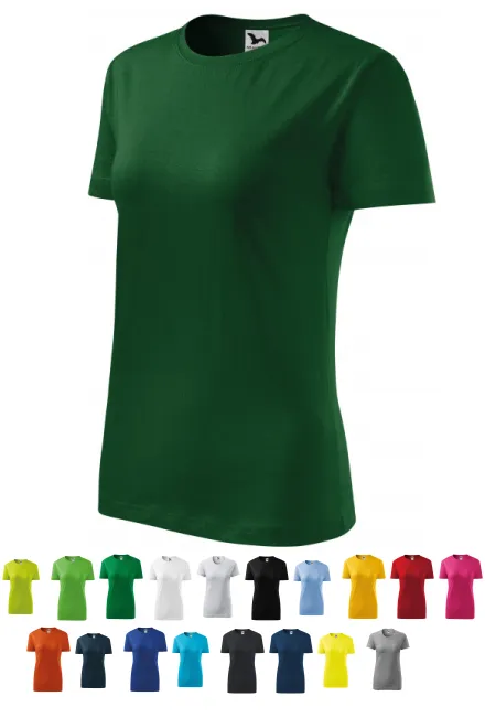 Дамска класическа тениска, бутилка зелено