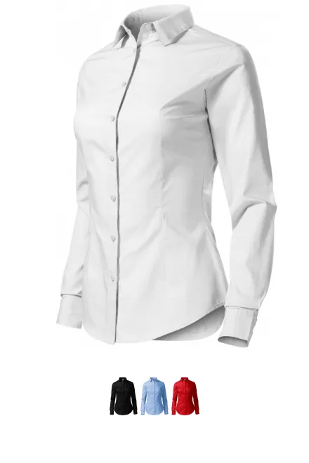 Дамска памучна блуза с дълъг ръкав, Бял