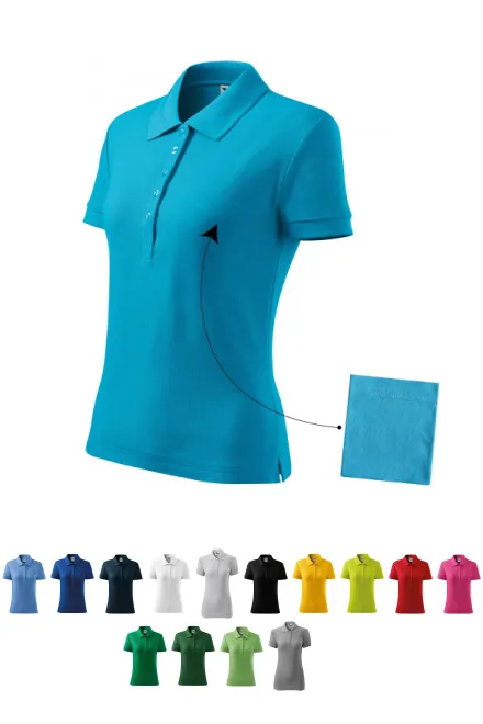 Дамска проста риза поло, тюркоаз
