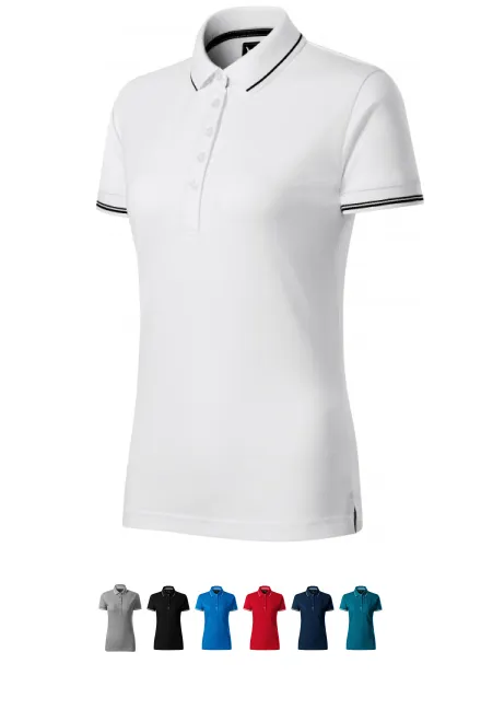 Дамска риза поло с къс ръкав, Бял