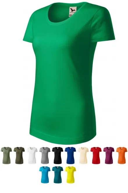 Дамска тениска от органичен памук, трева зелено