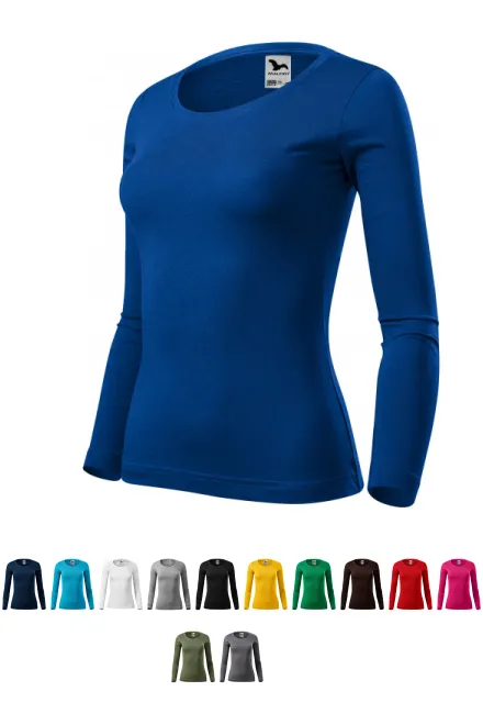 Дамска тениска с дълъг ръкав, кралско синьо