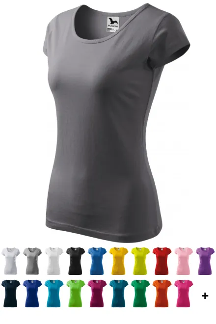 Дамска тениска с много къс ръкав, стоманено сиво