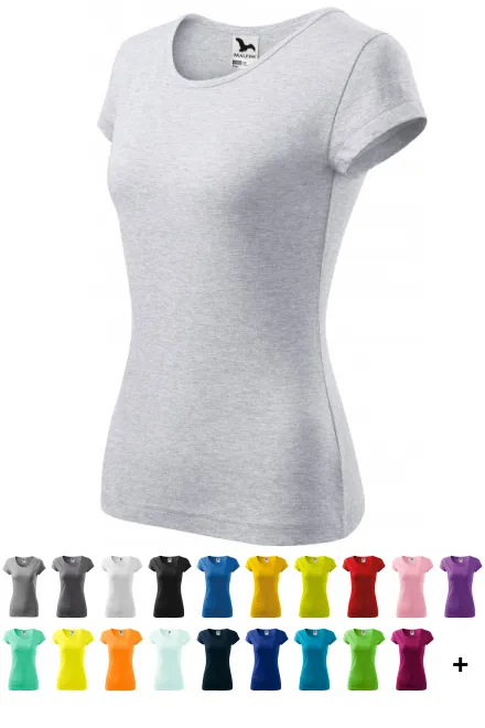 Дамска тениска с много къс ръкав, светло сив мрамор