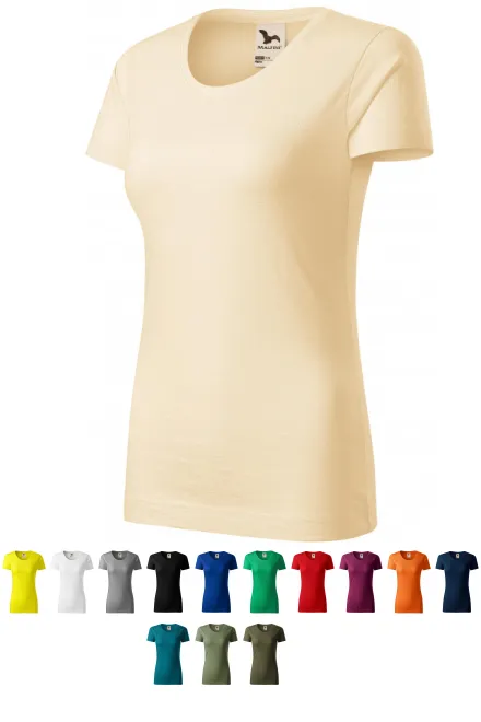 Дамска тениска, текстуриран органичен памук, бадем