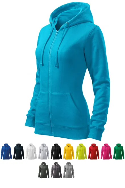 Дамски суичър с качулка, тюркоаз