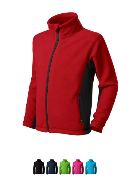 Детско поларено контрастно яке, червен