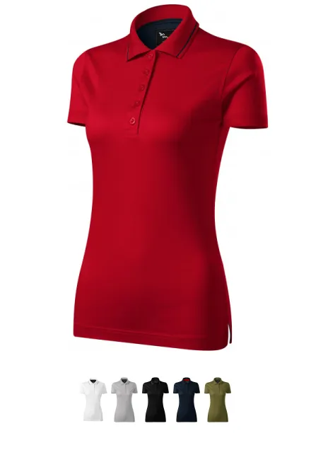 Елегантна дамска риза с поло, формула червено