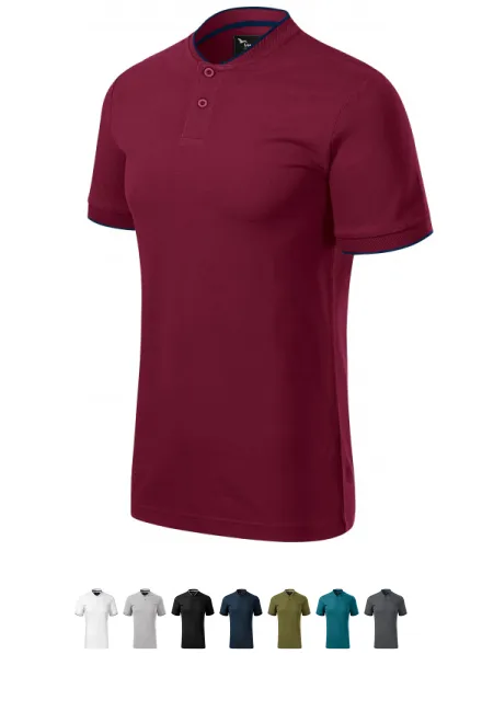 Мъжка поло тениска с бомбър яка, гранат