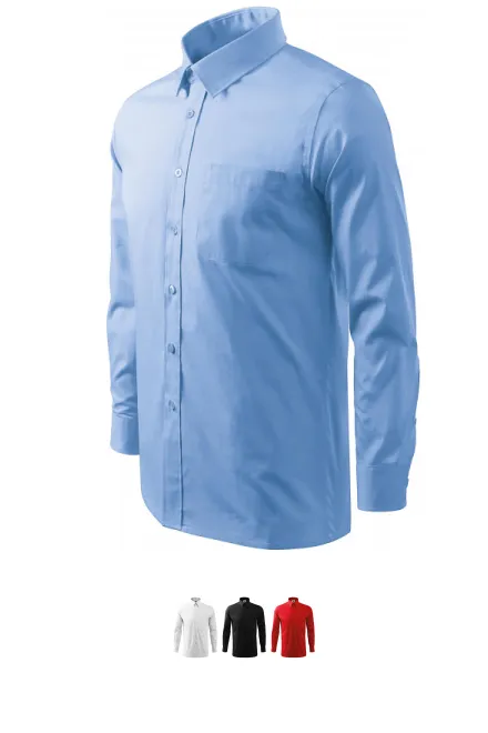 Мъжка риза с дълъг ръкав, небесно синьо