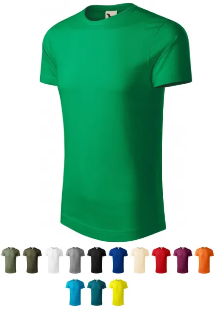 Мъжка тениска от органичен памук, трева зелено