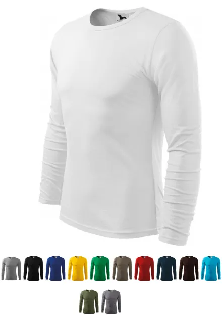 Мъжка тениска с дълъг ръкав, Бял