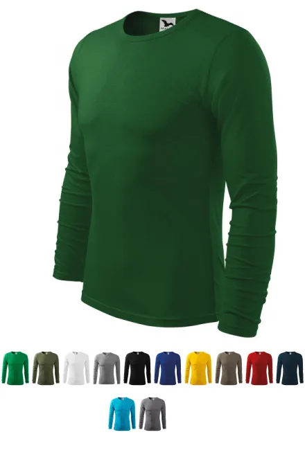 Мъжка тениска с дълъг ръкав, бутилка зелено