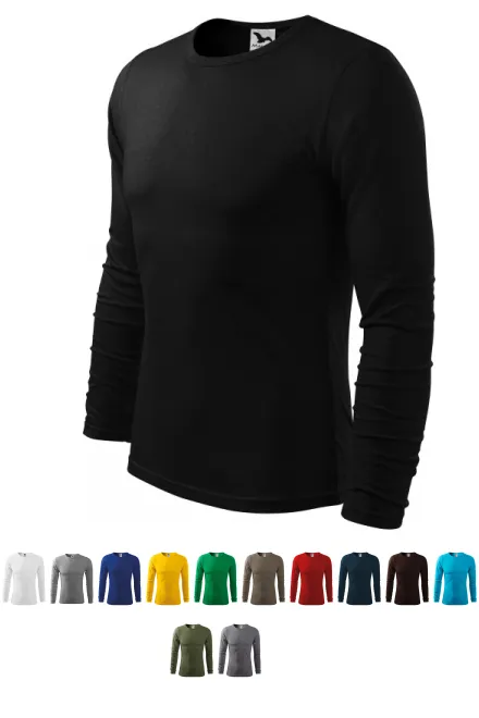 Мъжка тениска с дълъг ръкав, черен