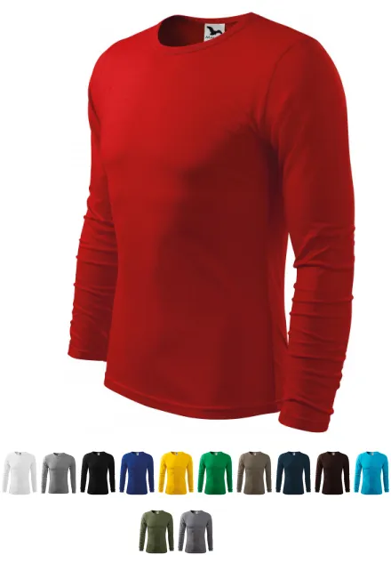 Мъжка тениска с дълъг ръкав, червен