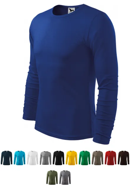 Мъжка тениска с дълъг ръкав, кралско синьо