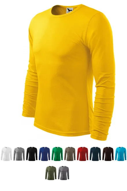 Мъжка тениска с дълъг ръкав, жълт
