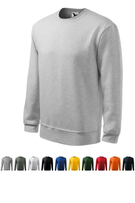 Мъжки / детски суичър над главата, без качулка, светло сив мрамор