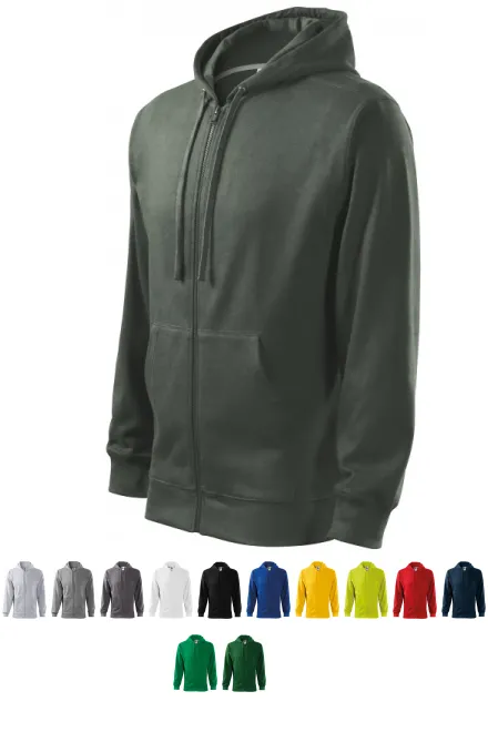 Мъжки суичър с качулка, тъмен шисти