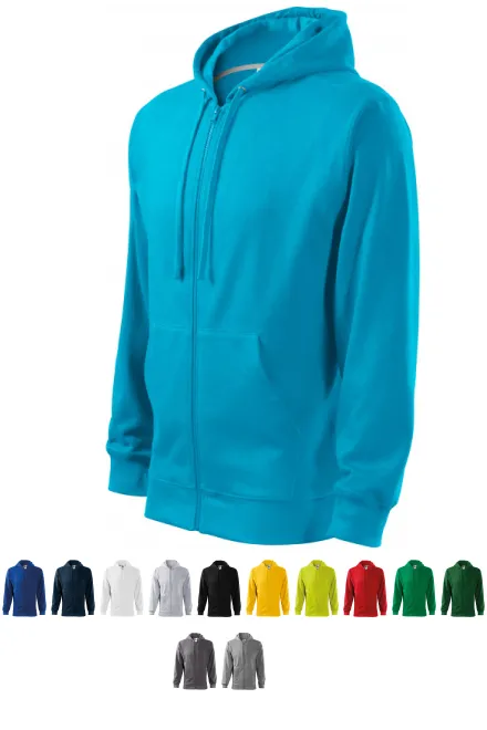 Мъжки суичър с качулка, тюркоаз