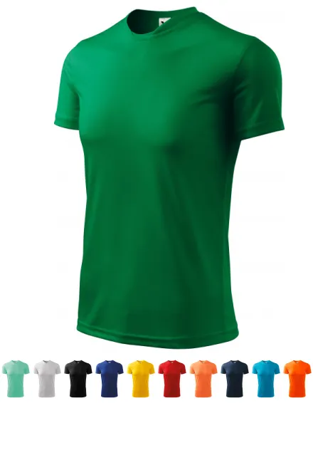 Тениска с асиметрично деколте, трева зелено