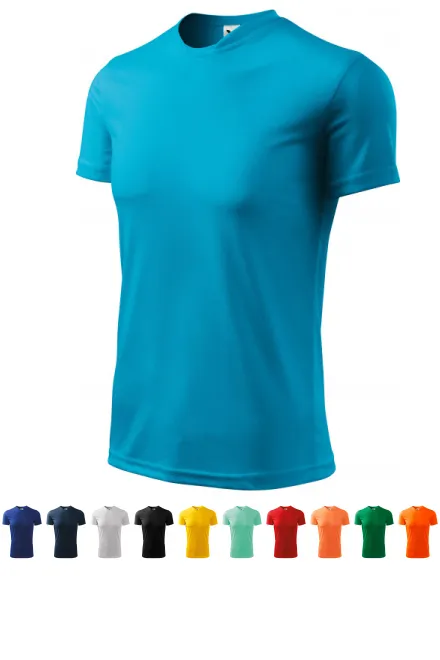 Тениска с асиметрично деколте, тюркоаз