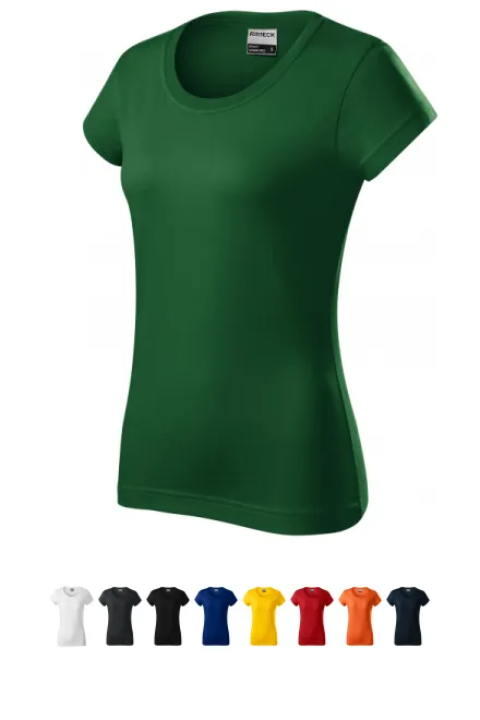 Устойчива дамска тениска в тежка категория, бутилка зелено