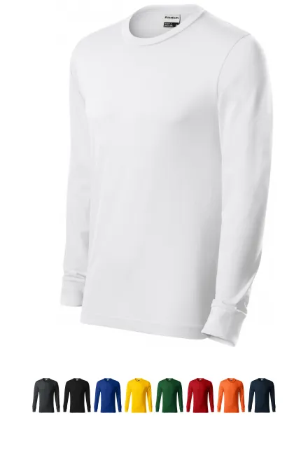 Устойчива мъжка тениска с дълъг ръкав, Бял