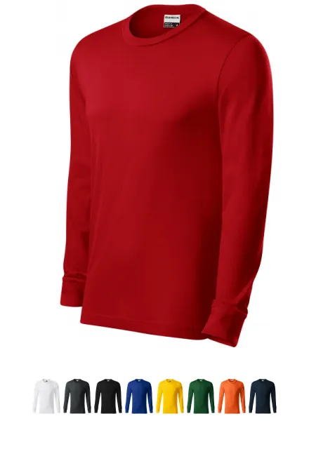 Устойчива мъжка тениска с дълъг ръкав, червен