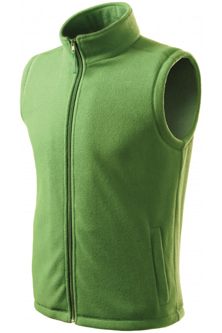 Класическа жилетка от полар, грахово зелено