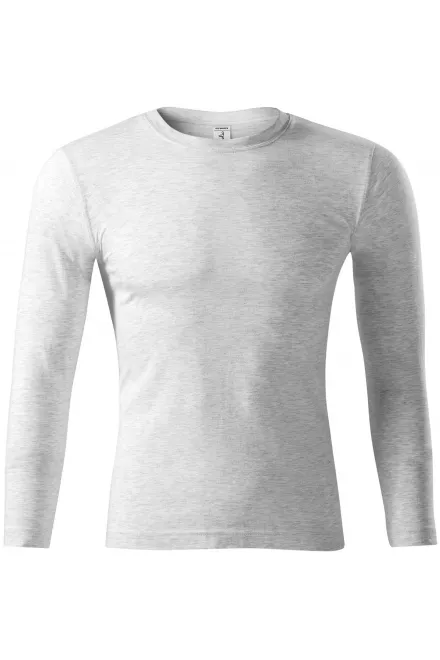 Лека тениска с дълъг ръкав - светло сив мрамор, XS