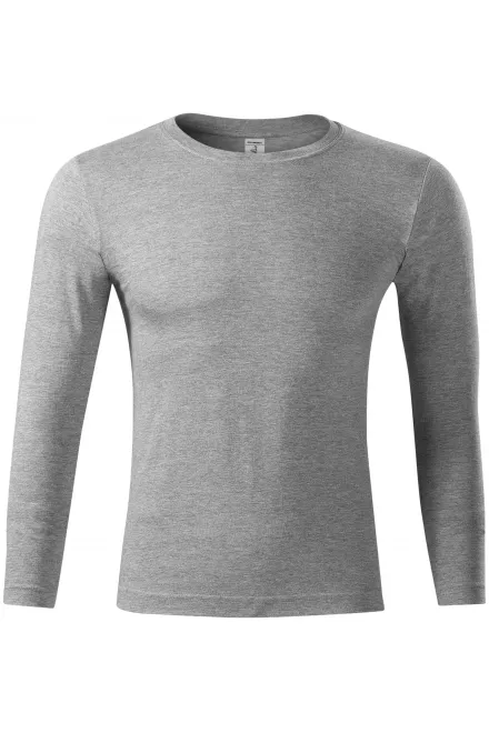 Лека тениска с дълъг ръкав - тъмно сив мрамор, XS