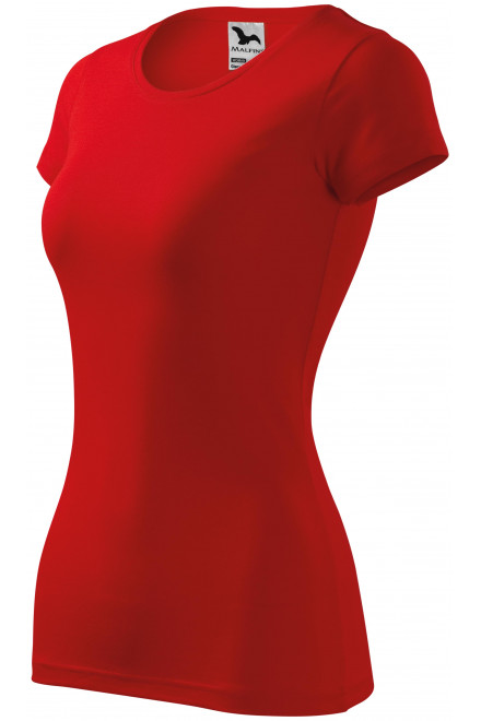 Леко стеснена дамска тениска, червен, обикновени тениски