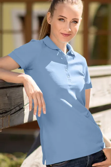 Дамска риза поло, небесно синьо