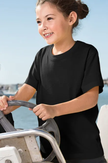 Детска лека тениска, черен