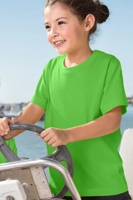 Детска лека тениска, ябълково зелено