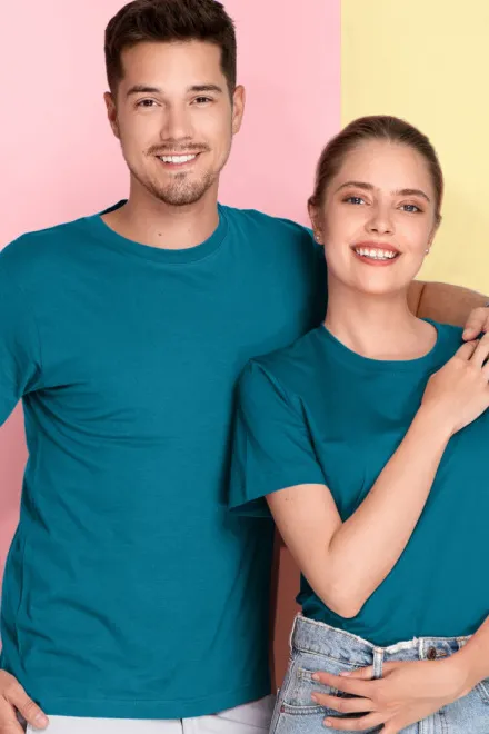 Лека тениска с къс ръкав, бензин син