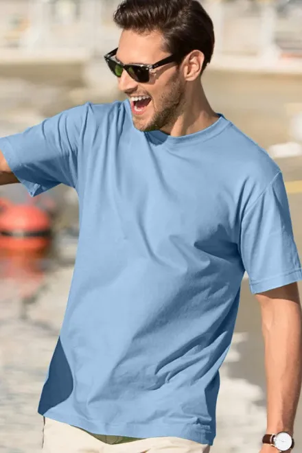 Мъжка класическа тениска, небесно синьо