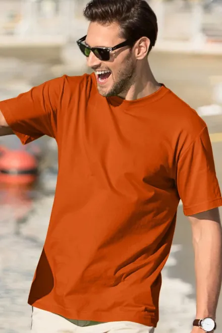 Мъжка класическа тениска, оранжево