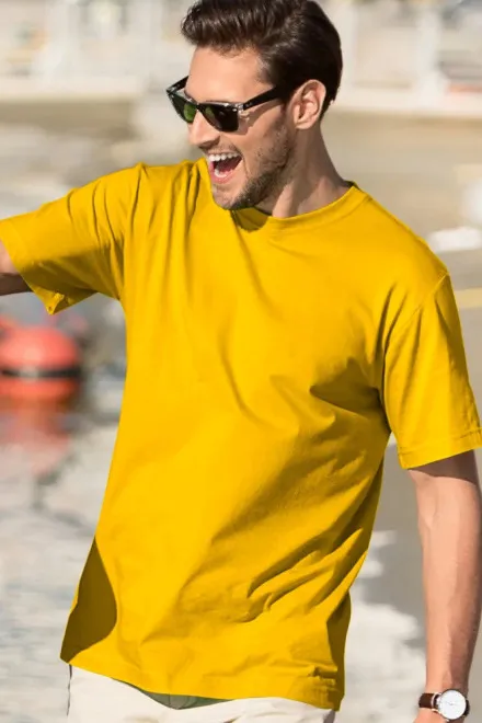 Мъжка класическа тениска, жълт