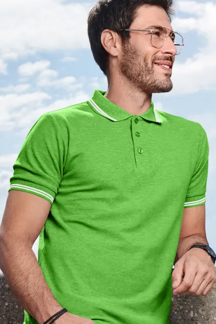 Мъжка контра контра риза, ябълково зелено