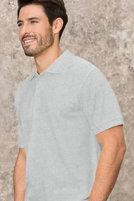 Мъжка свободна риза поло, светло сив мрамор