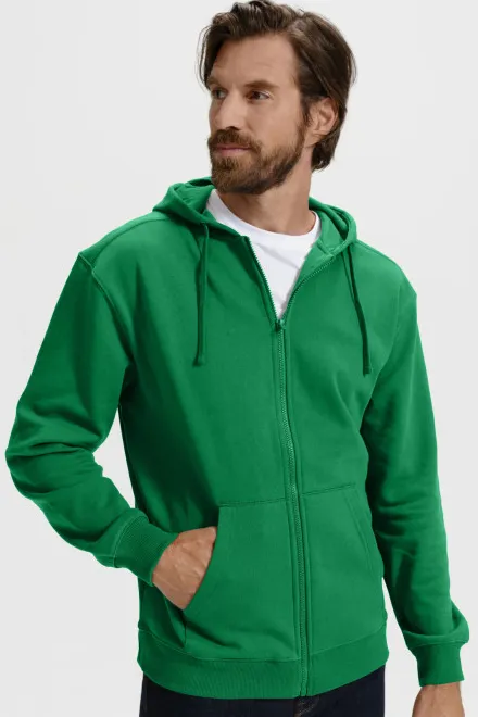 Мъжки суичър с качулка, трева зелено