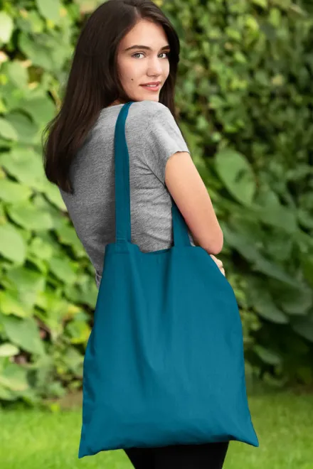Памучна чанта за пазаруване, бензин син